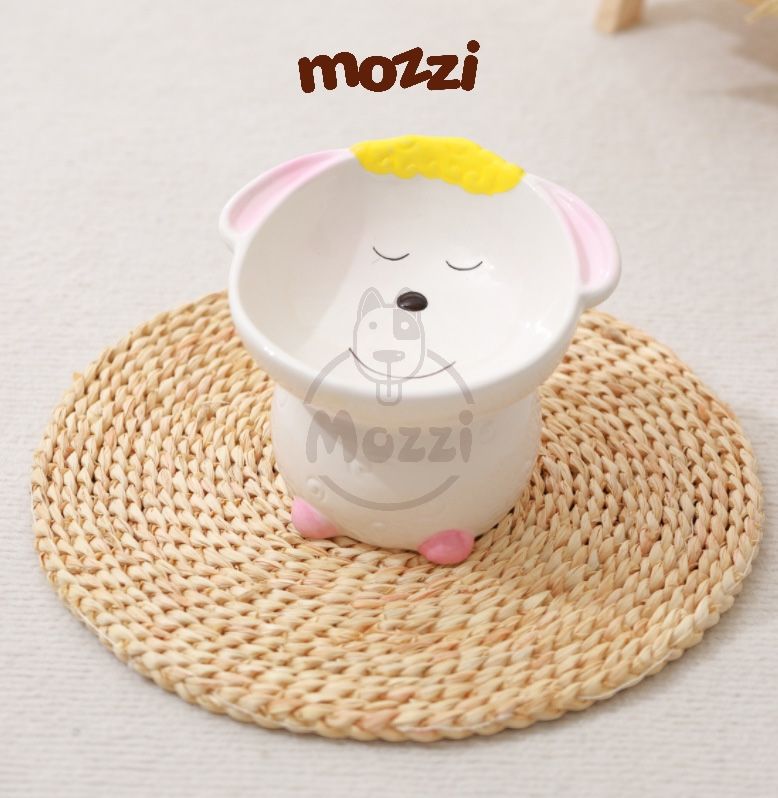 Chén bát ăn sứ cho chó mèo đế cao chống gù hình động vật