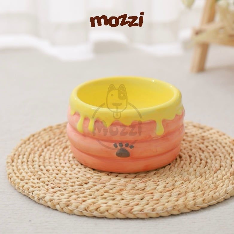 Chén bát ăn sứ cho chó mèo đế cao chống gù hình động vật