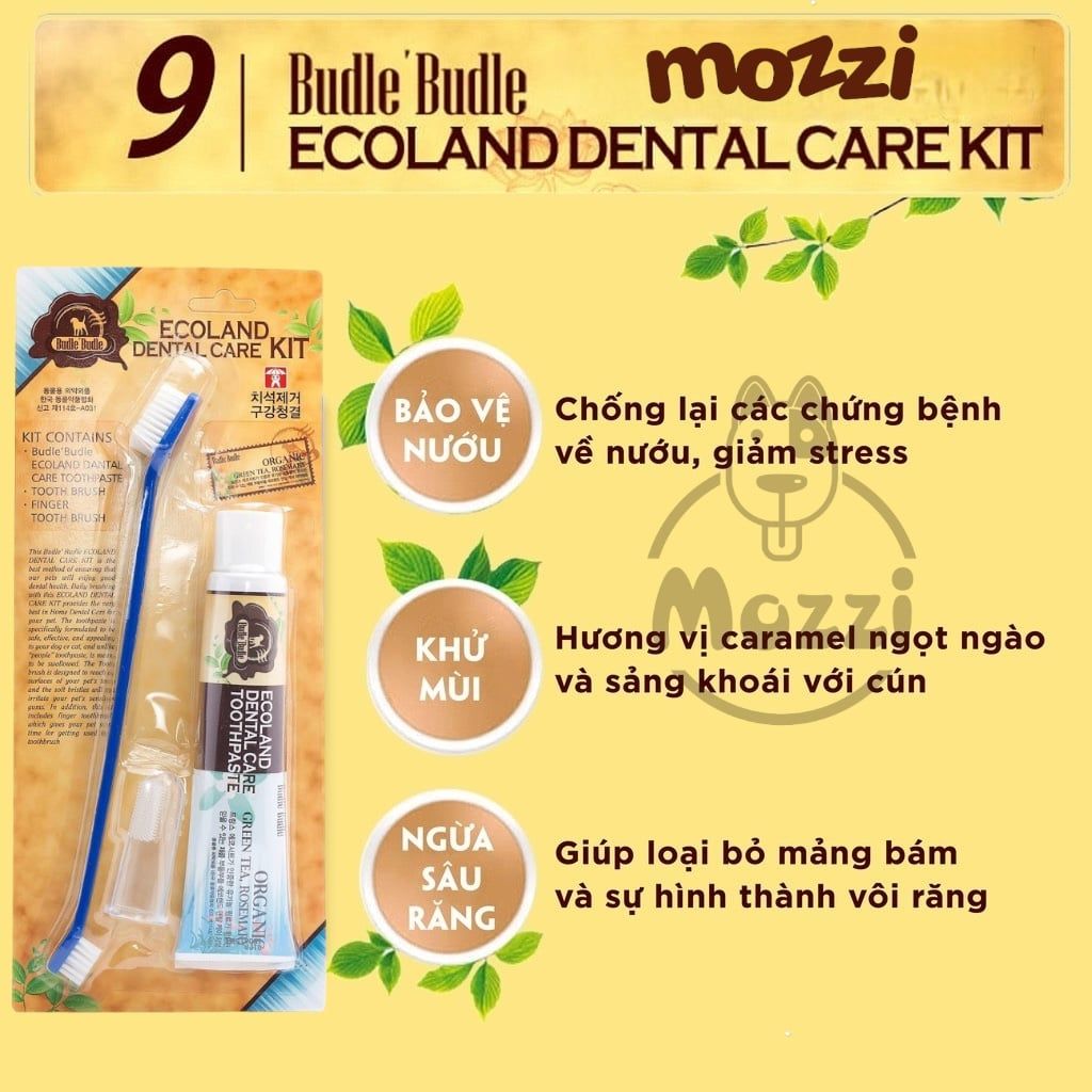 Kem đánh răng khô kèm bàn chải Budle’Budle cho chó mèo