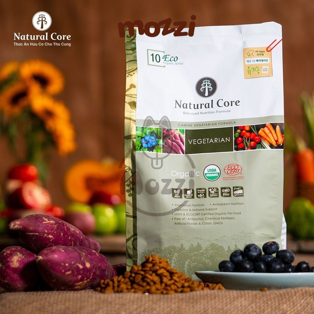 Thức ăn hạt hữu cơ Natural Core Vegetarian hạt chay rau củ cho chó [1kg - 6kg]