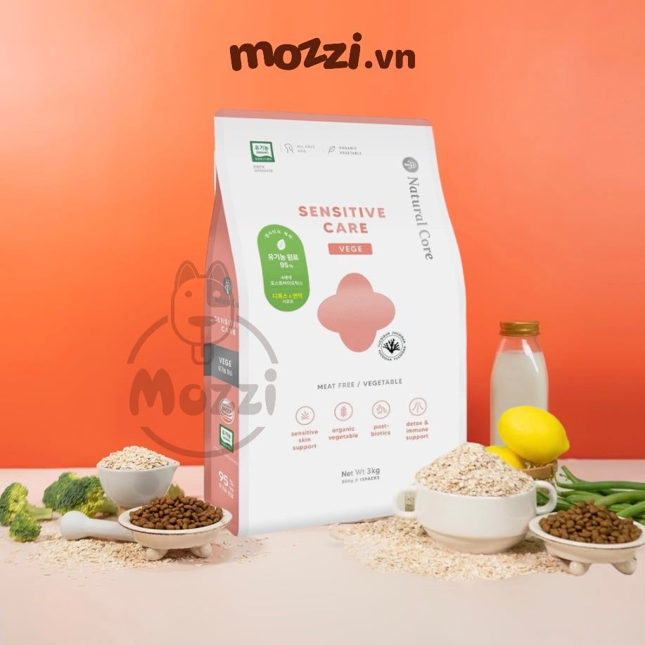 Thức ăn hạt hữu cơ Natural Core Sensitive Care cho chó viêm da, chảy nước mắt [800g - 3kg]