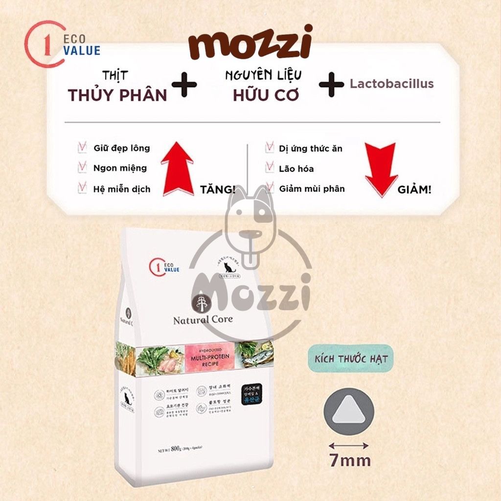 Thức ăn hạt hữu cơ Natural Core ECO C1 đa đạm cho mèo [500g - 800g - 5kg]