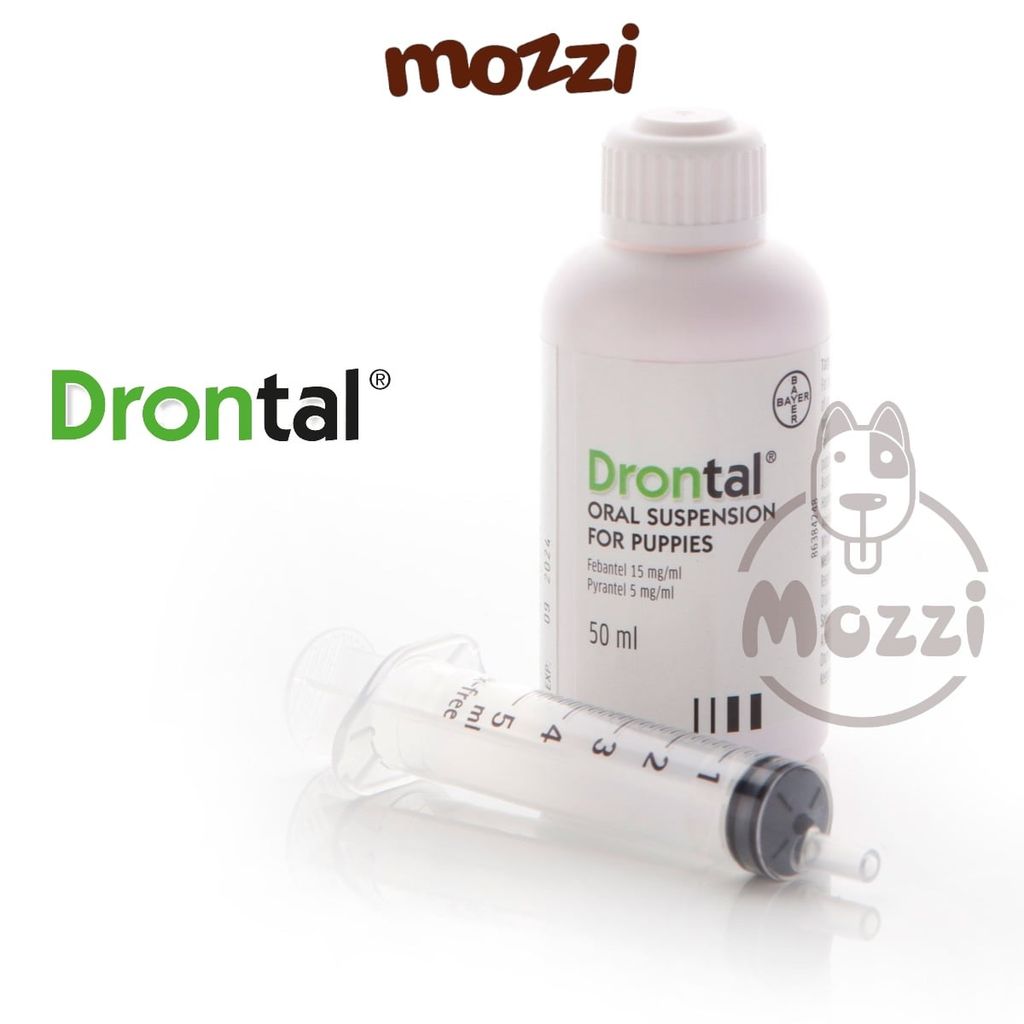 Tẩy giun dạng nước Drontal Puppy Elanco Chai 50ml cho chó con kèm xilanh