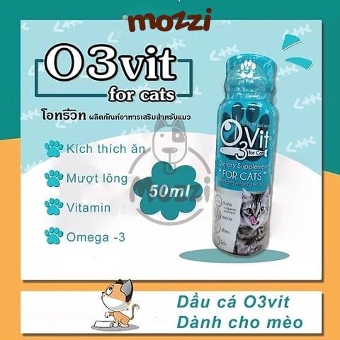 Dầu cá dưỡng da lông O3vit Fish Oil Chai 50ml cho chó mèo