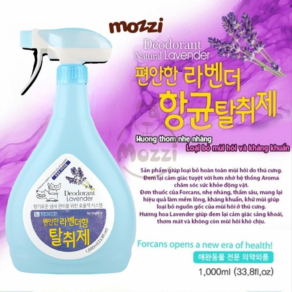 Xịt khử mùi khu vực Forcans Hàn quốc Chai 1L cho chó mèo