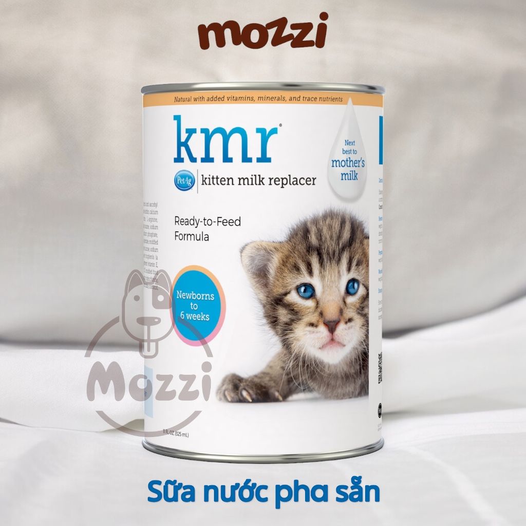 Sữa nước KMR Kitten Milk Replacer Liquid PetAg pha sẵn Lon 325ml cho mèo sơ sinh