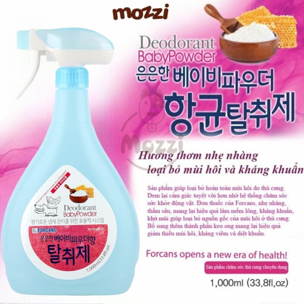 Xịt khử mùi khu vực Forcans Hàn quốc Chai 1L cho chó mèo