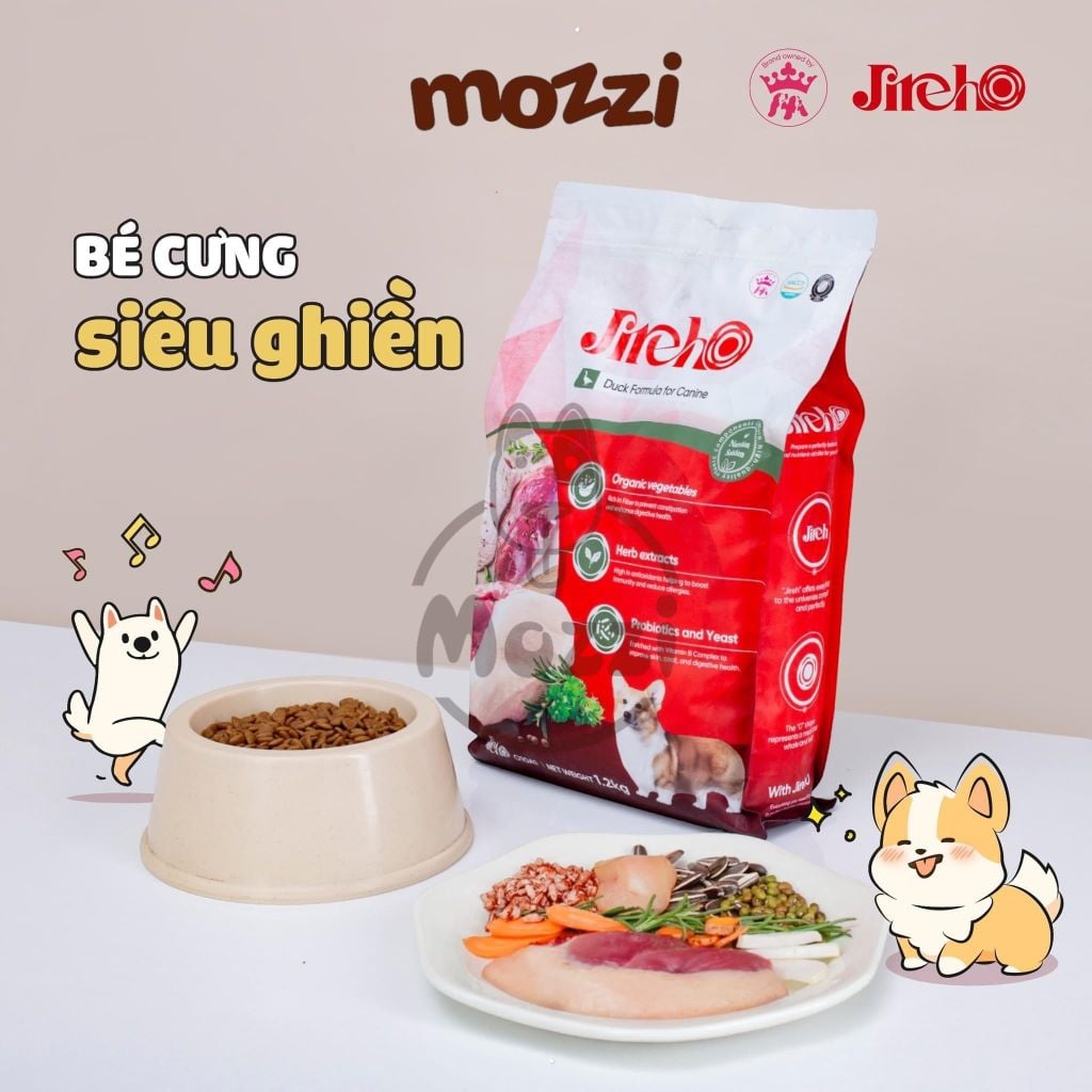Thức ăn hạt cho chó JirehO Hàn Quốc vị Thịt Vịt Cá hồi [400g - 1.2kg - 1.5kg - 10kg]