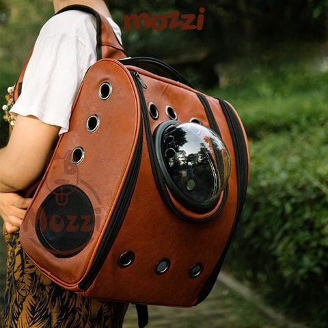  Balo Túi đựng chó mèo Phi hành gia da 32x20x37cm - Ba lô 