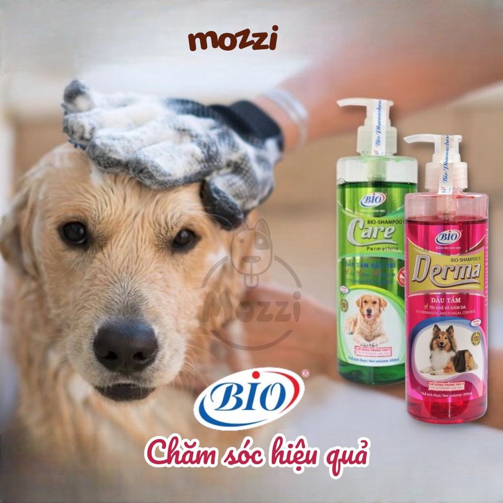 Sữa tắm Bio Derma Care Chăm sóc da ve rận bọ chét ghẻ nấm Chai 450ml exp 5/2026