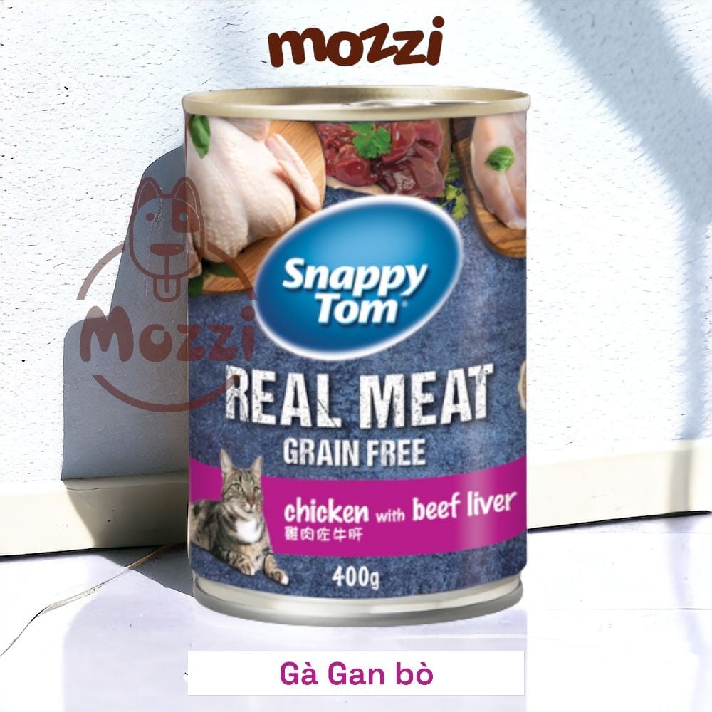 Pate cho mèo Snappy Tom lon 400gr Real Fish Real Meat