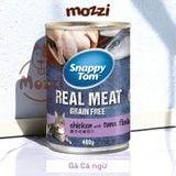  Pate cho mèo Snappy Tom lon 400gr Real Fish Real Meat 
