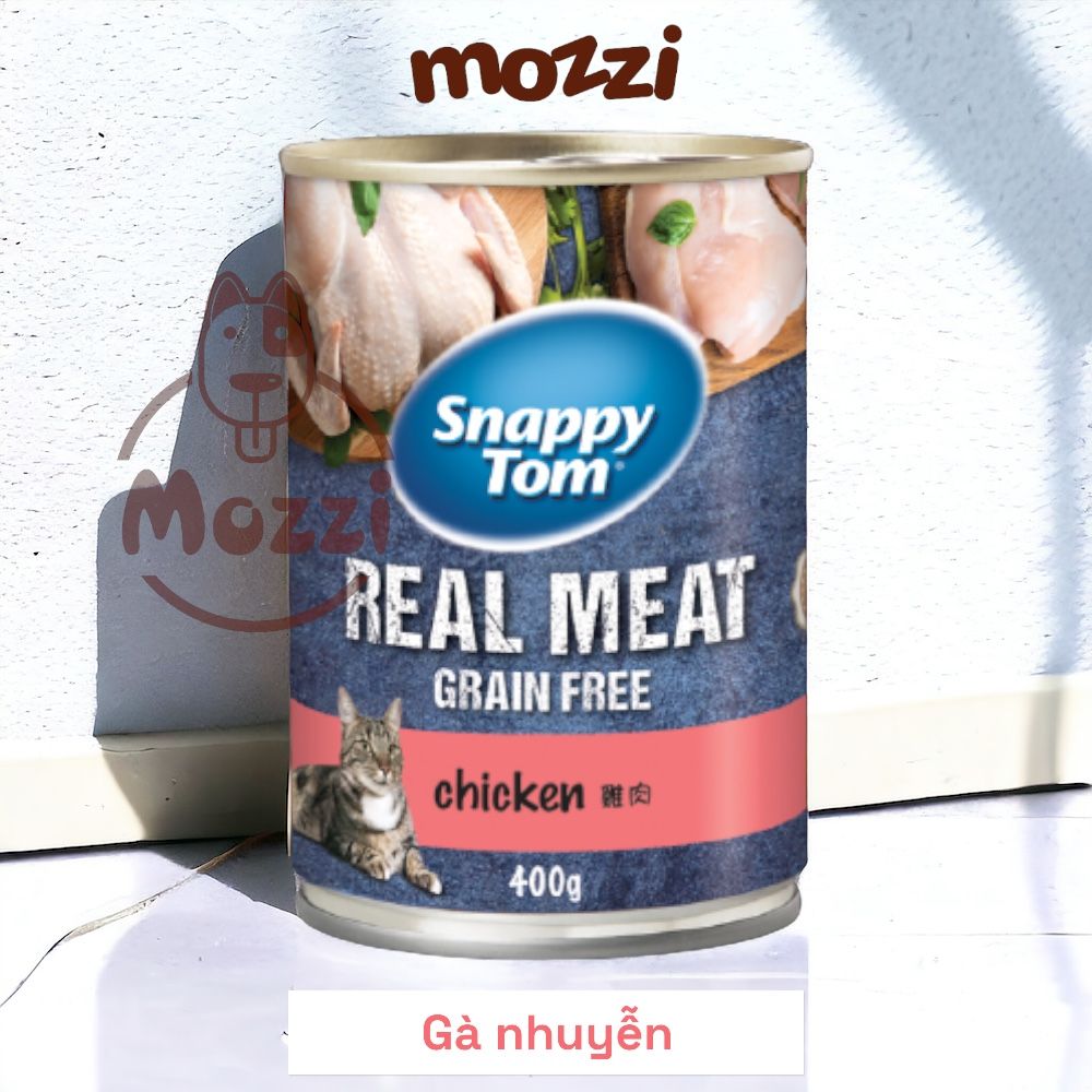 Pate cho mèo Snappy Tom lon 400gr Real Fish Real Meat