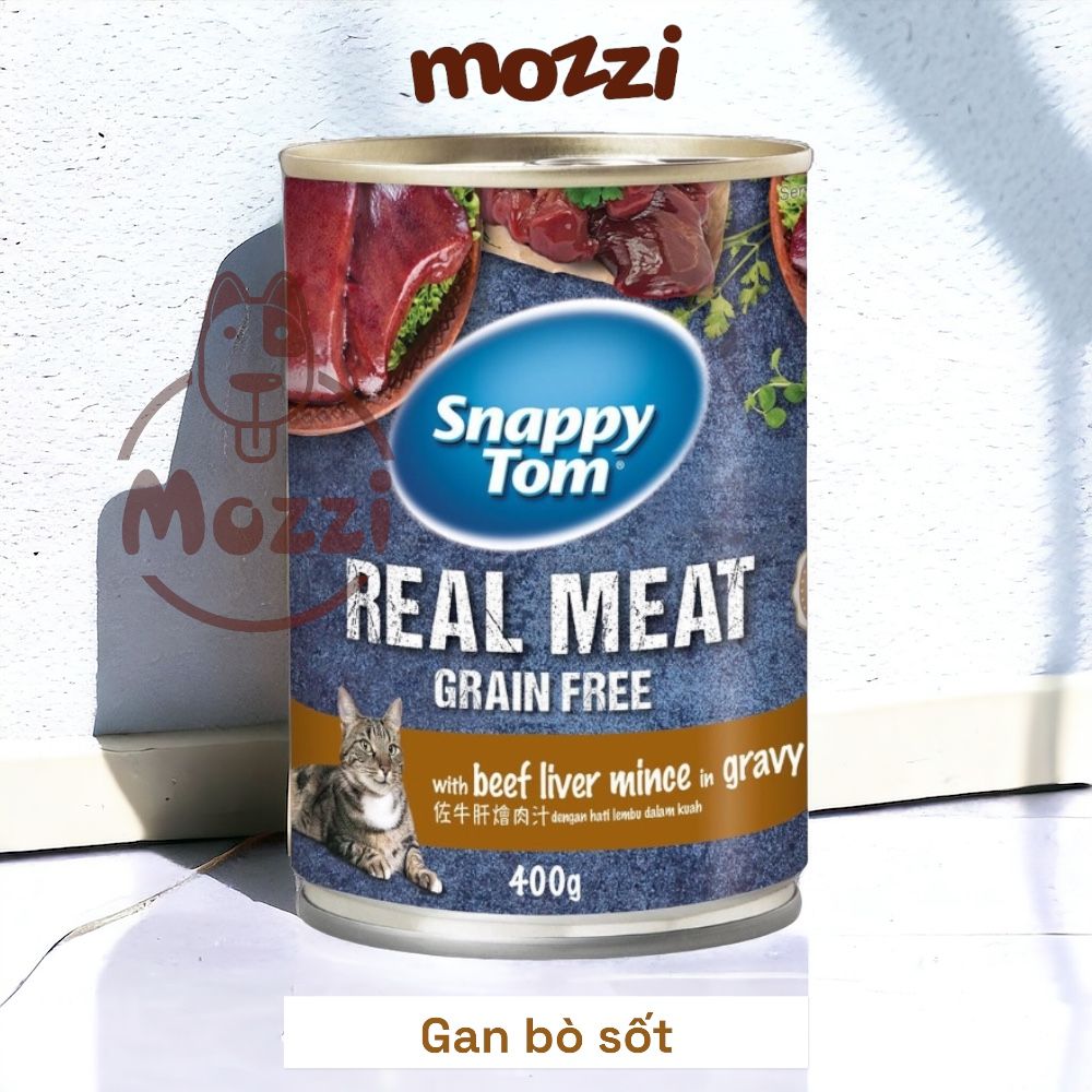 Pate cho mèo Snappy Tom lon 400gr Real Fish Real Meat