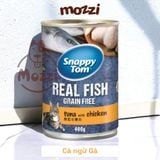  Pate cho mèo Snappy Tom lon 400gr Real Fish Real Meat 