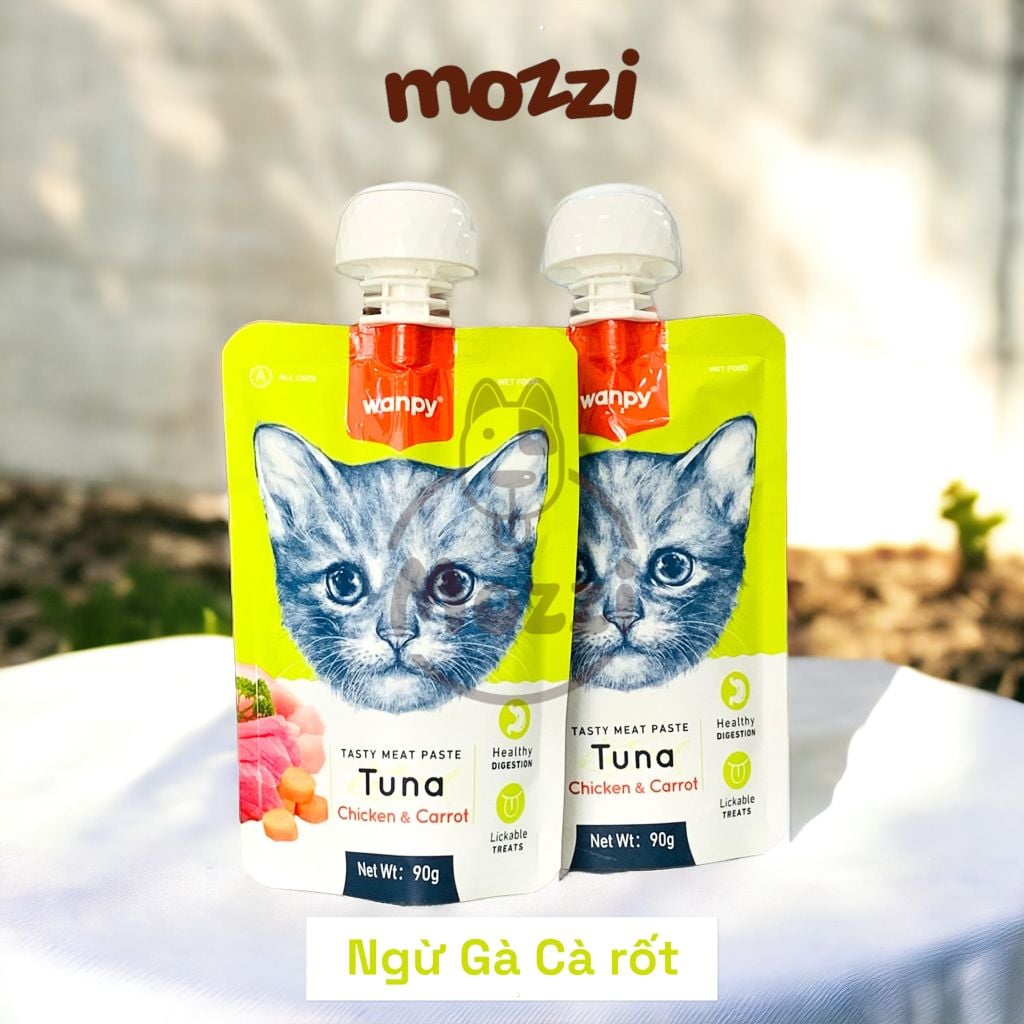 Súp thưởng cho mèo Wanpy có nắp vặn Bịch 90gr