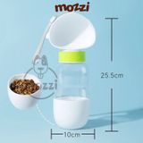  Bình nước du lịch cho chó mèo có kèm cốc đựng hạt tiện lợi 350ml 