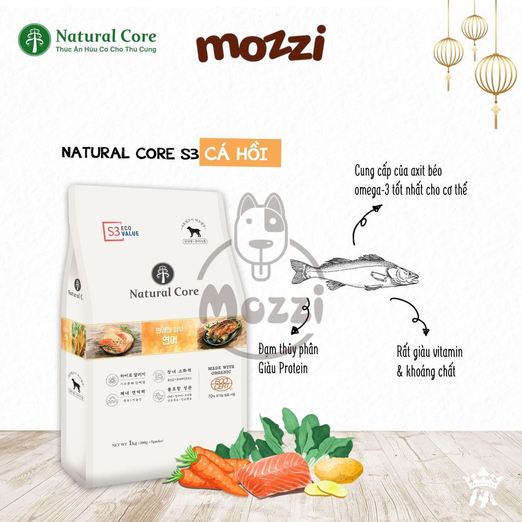 Thức ăn hạt hữu cơ Natural Core ECO Value S1, S2, S3 đa đạm cho chó