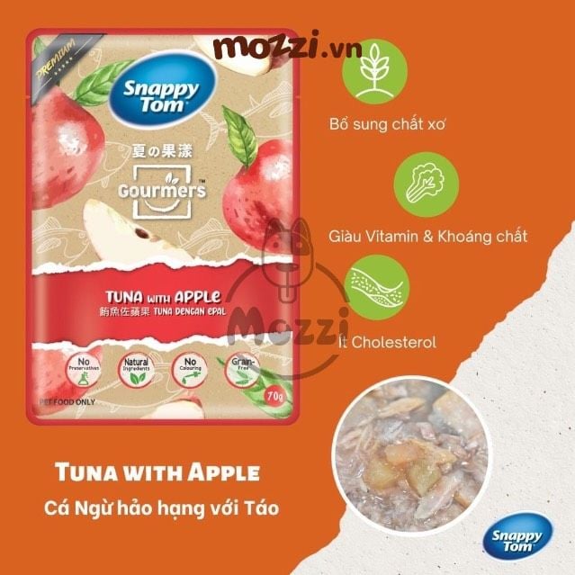 Pate cho mèo Snappy Tom trái cây Gói 70gr