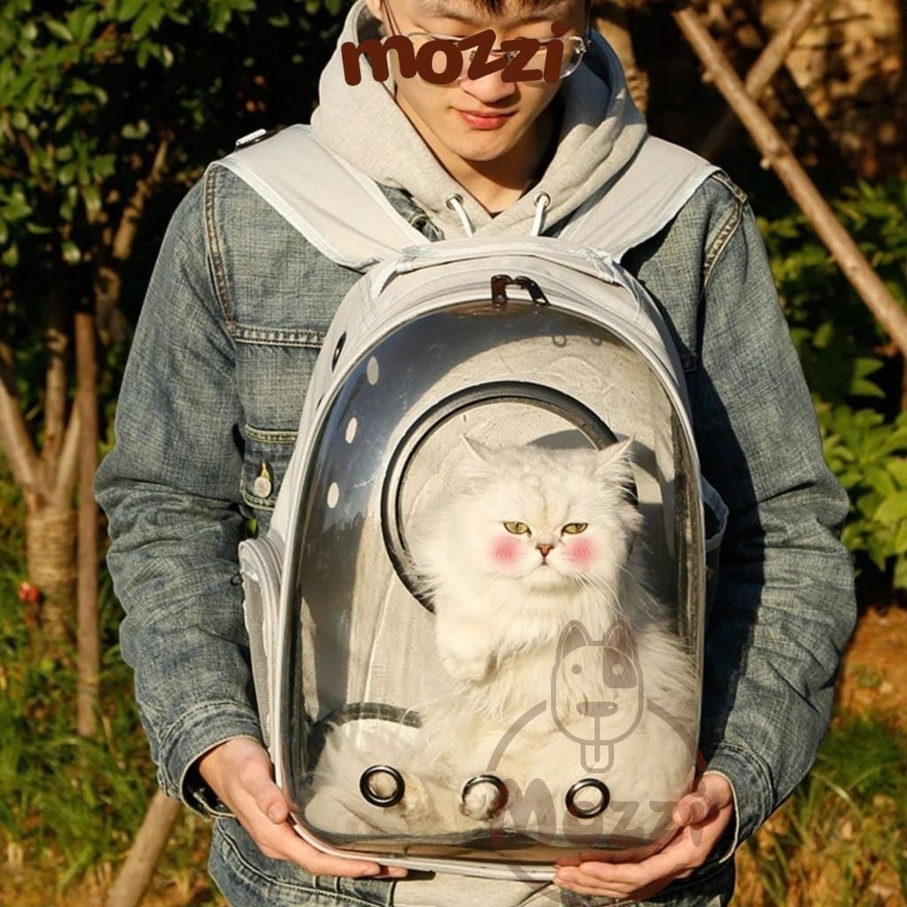 Balo Túi đựng chó mèo Phi hành gia trong suốt có nắp kính 32x41cm - Ba lô