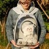 Balo Túi đựng chó mèo Phi hành gia trong suốt có nắp kính 32x41cm - Ba lô