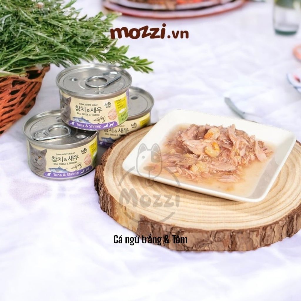 Pate cho mèo Thịt cá ngừ trắng Meowow Lon 80gr