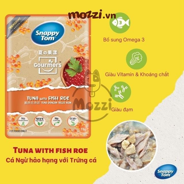 Pate cho mèo Snappy Tom trái cây Gói 70gr