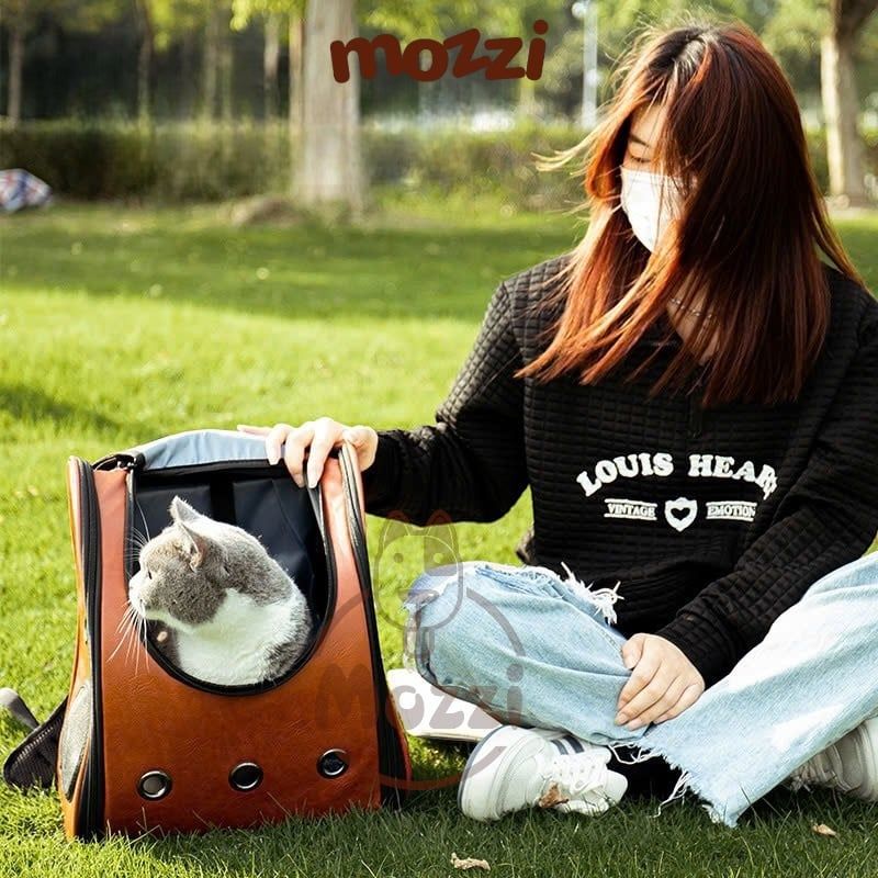 Balo Túi đựng chó mèo Phi hành gia da 32x20x37cm - Ba lô