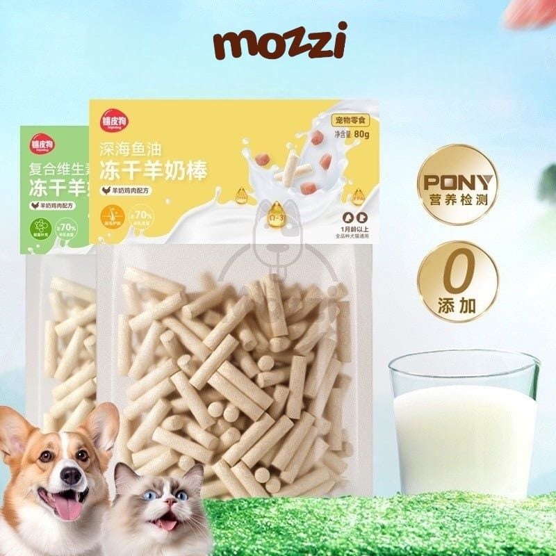 Snack cho chó mèo Thanh sữa dê Gà Bò đông khô Hipidog