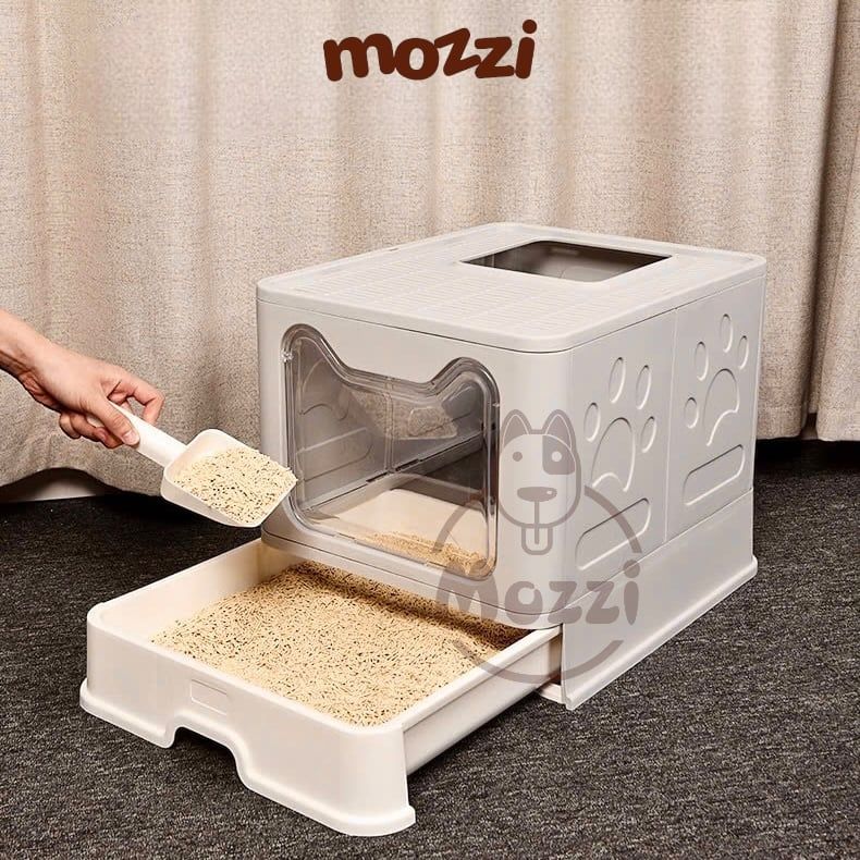 Khay cát vệ sinh cho mèo Nhà khép kín lớn hình tai mèo dễ thương