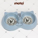  Chén bát ăn đôi cho chó mèo nhựa sợi tre hình tai mèo 