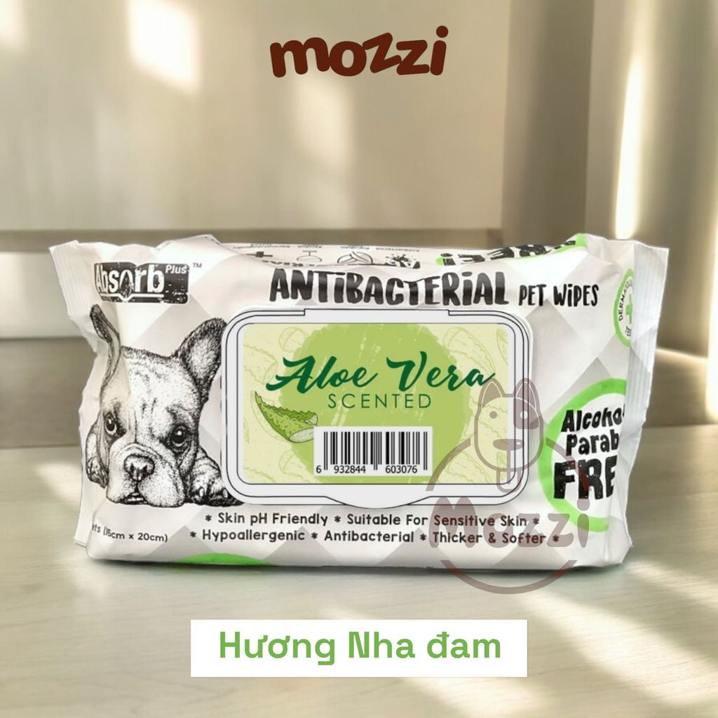 Khăn ướt cho chó mèo Kháng khuẩn trắng Absorb Antibacterial Absolute