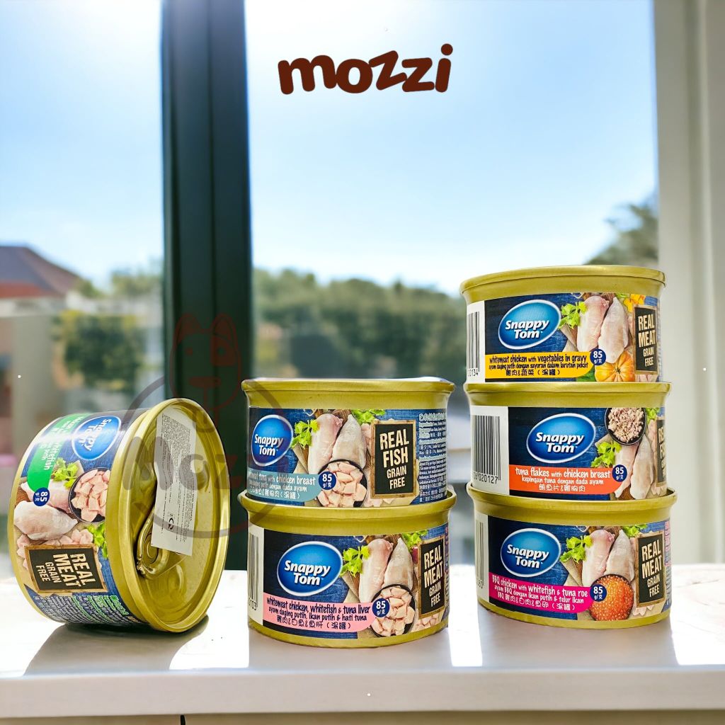 Pate cho mèo Snappy Tom lon 85gr Real Fish Real Meat