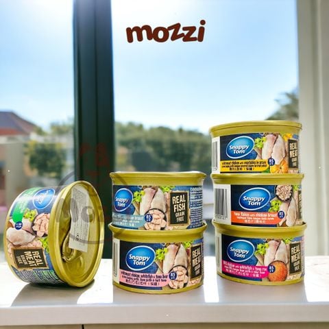  Pate cho mèo Snappy Tom lon 85gr Real Fish Real Meat 