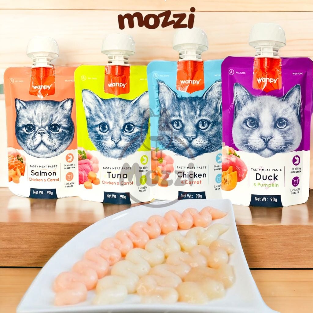 Súp thưởng cho mèo Wanpy có nắp vặn Bịch 90gr