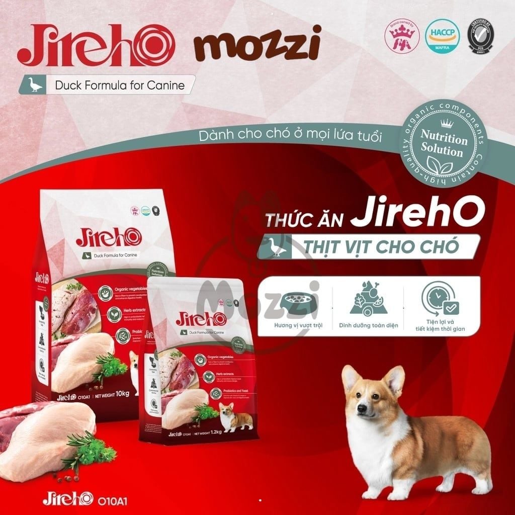 Thức ăn hạt cho chó JirehO Hàn Quốc vị Thịt Vịt Cá hồi [400g - 1.2kg - 1.5kg - 10kg]