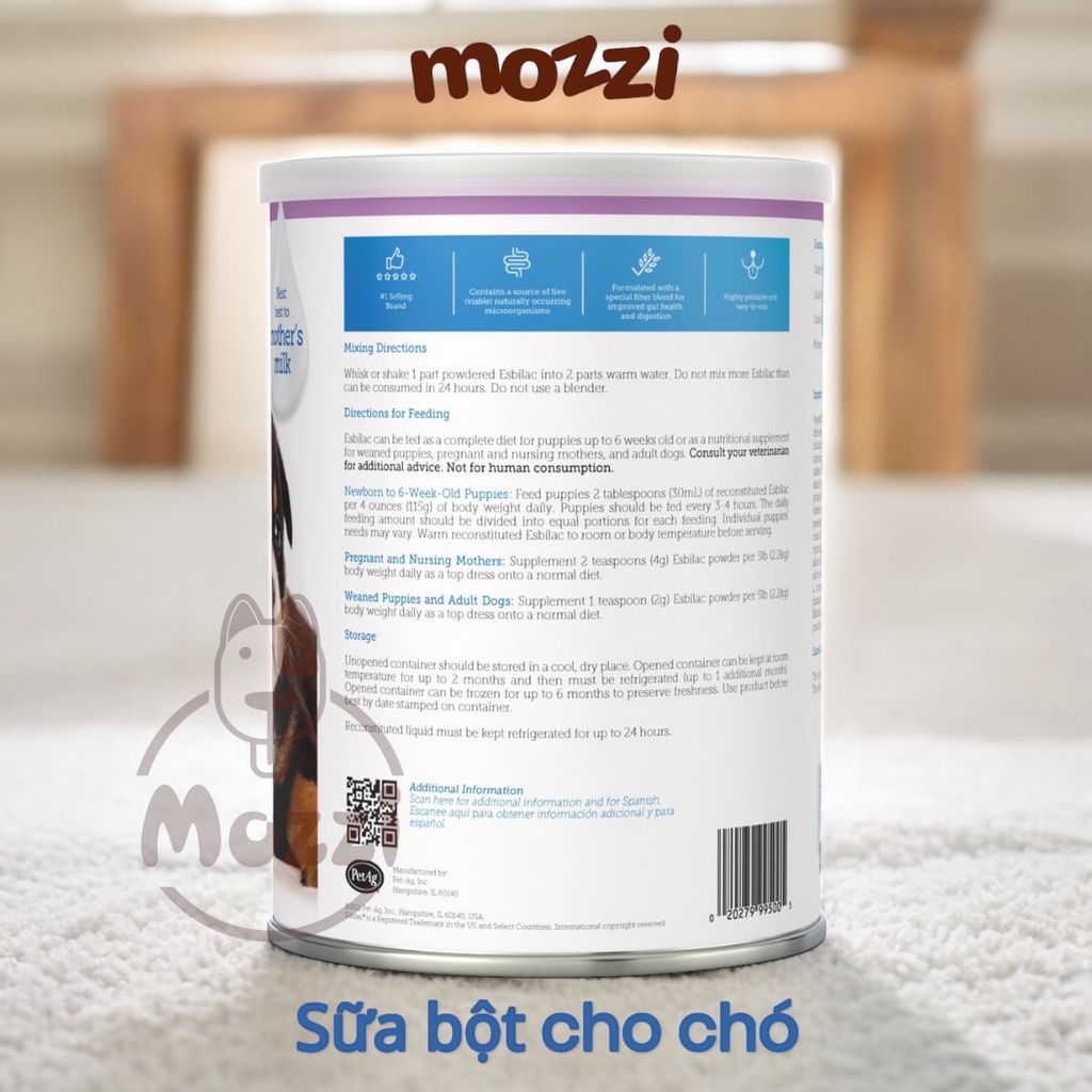 Sữa bột Esbilac Puppy Milk Replacer Powder PetAg Lon 340g 794g cho chó sơ sinh