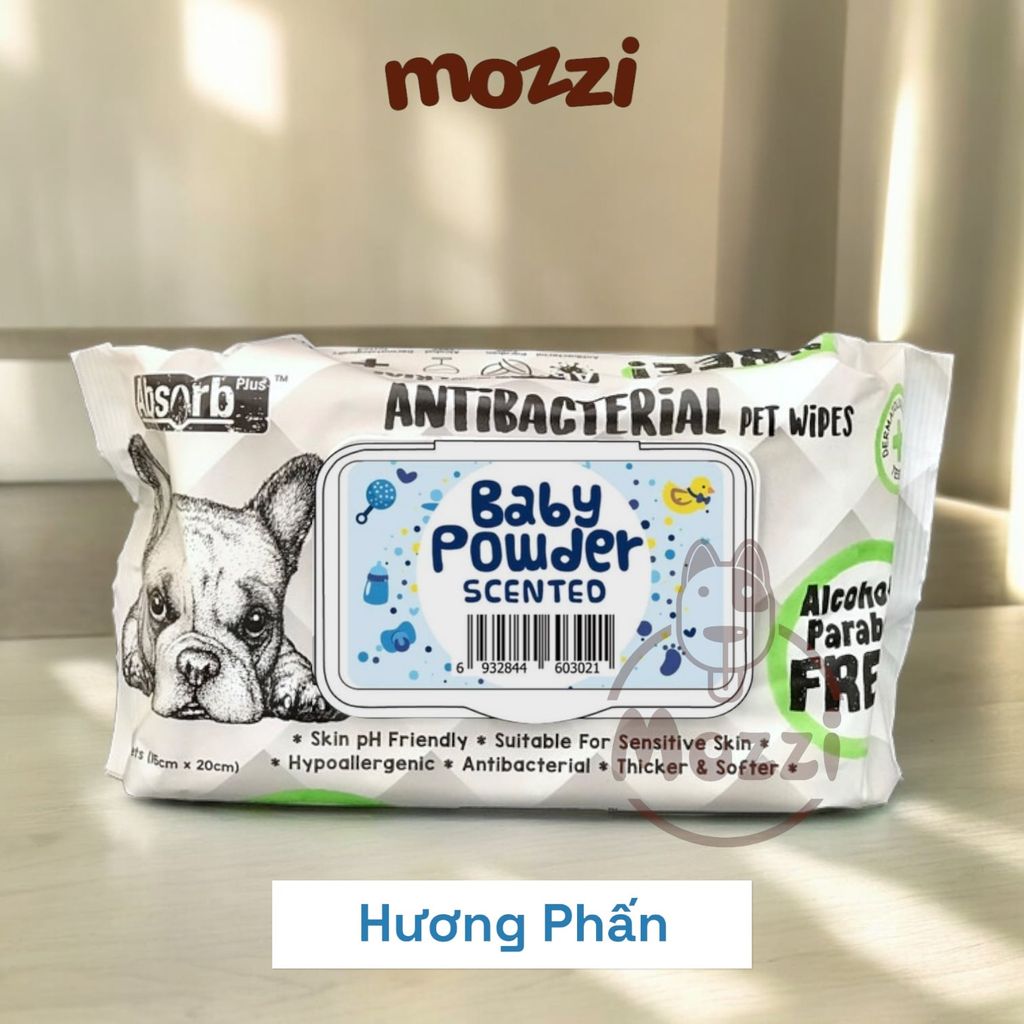 Khăn ướt cho chó mèo Kháng khuẩn trắng Absorb Antibacterial Absolute