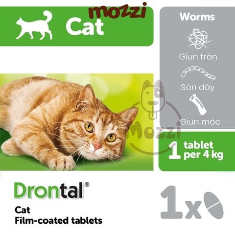  Viên nhai tẩy giun Elanco Drontal cho mèo 