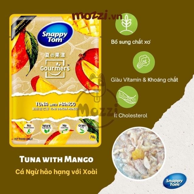 Pate cho mèo Snappy Tom trái cây Gói 70gr