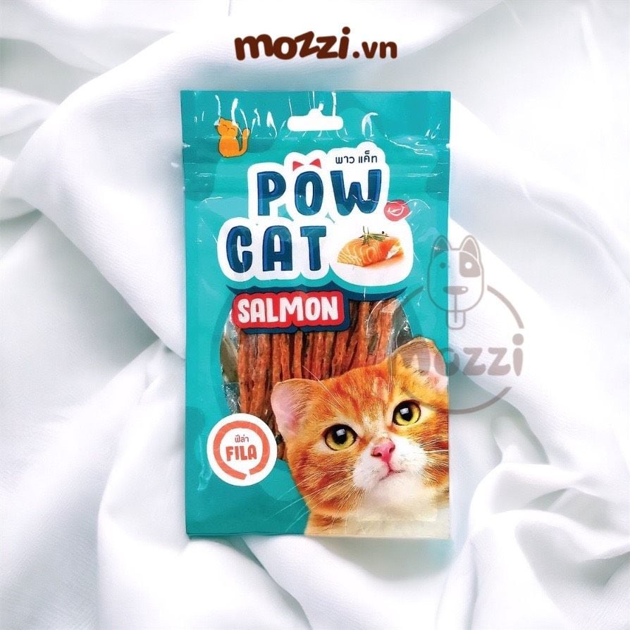 Snack cho mèo Cá hồi viên sợi Salmon PowCat gói 30gr Thái Lan