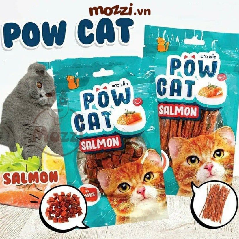 Snack cho mèo Cá hồi viên sợi Salmon PowCat gói 30gr Thái Lan