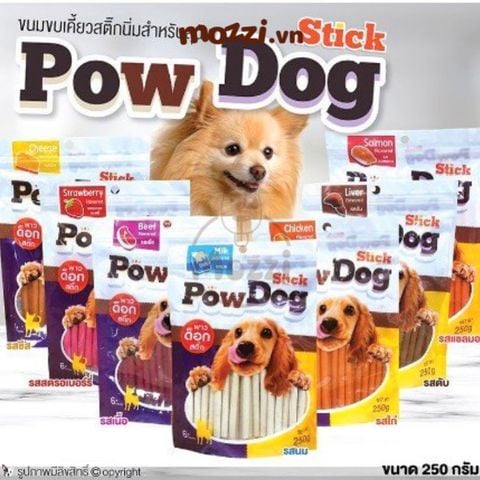  Snack cho chó Que mềm PowDog Stick gói 250gr Thái Lan 