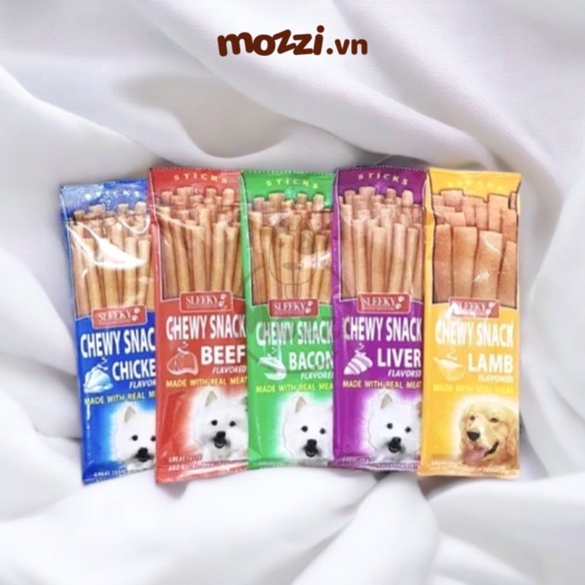 Snack cho chó Que mềm Chewy Sleeky gói 50g Thái Lan