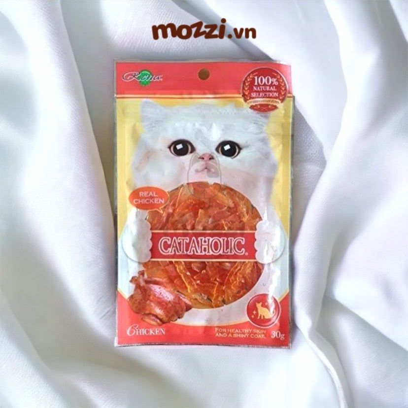 Snack cho mèo Gà sợi Jerky Slice Cataholic Pet8 Thái Lan