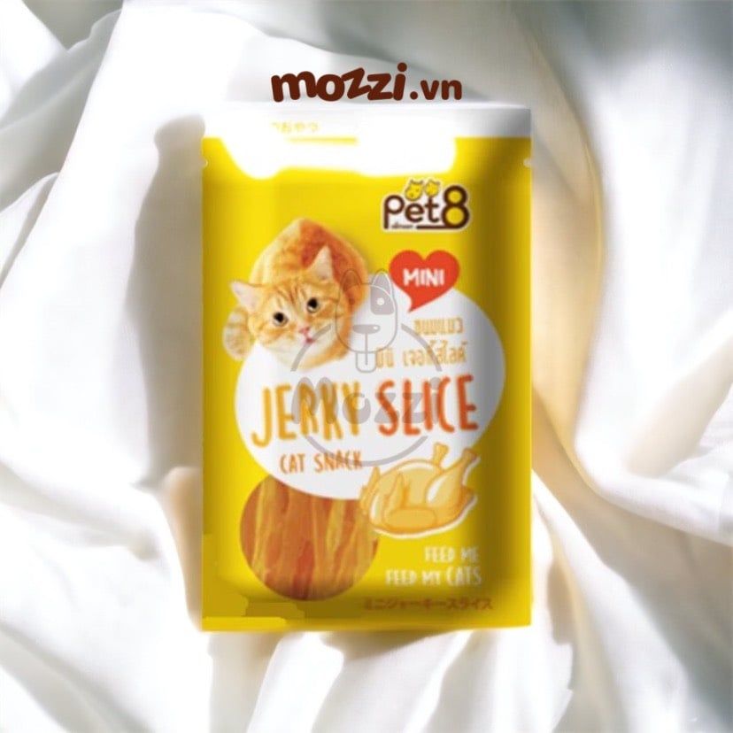 Snack cho mèo Gà sợi Jerky Slice Cataholic Pet8 Thái Lan