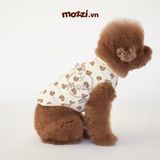  Áo ba lỗ cotton hoạ tiết mặt gấu mới 