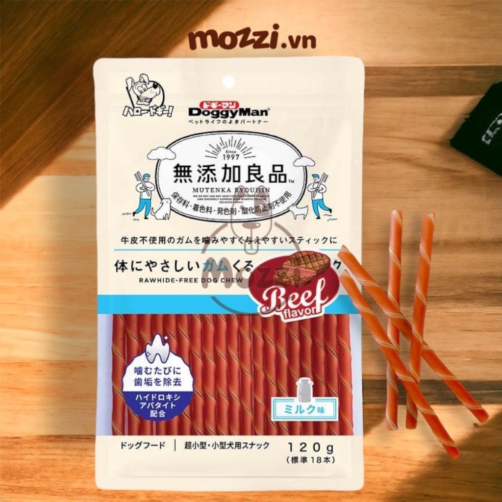 Snack cho chó Que gặm Doggyman hương sữa phô mai bò 120gr