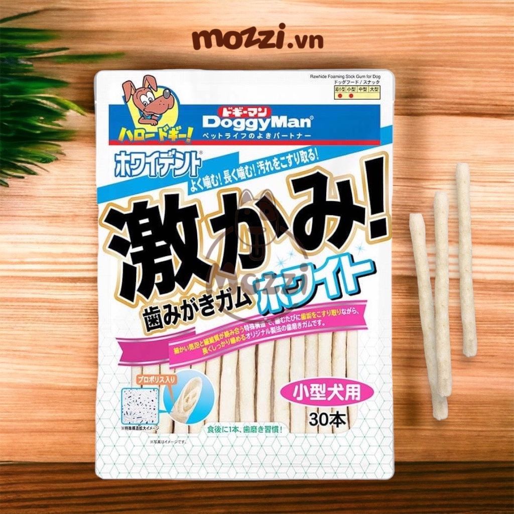 Snack cho chó Que gặm DoggyMan da bò sáp ong xoắn đôi sữa dê sạch răng thơm miệng