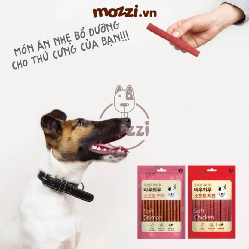 Snack cho chó Thịt Gà Cá Hồi Que Bowwow